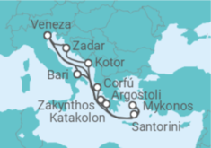 Itinerário do Cruzeiro Itália, Grécia, Montenegro - Costa Cruzeiros