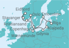 Itinerário do Cruzeiro Alemanha, Noruega, Dinamarca, Polónia, Lituânia, Letónia, Suécia - MSC Cruzeiros