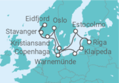 Itinerário do Cruzeiro Alemanha, Polónia, Lituânia, Letónia, Suécia, Dinamarca, Noruega TI - MSC Cruzeiros