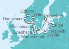 Itinerário do Cruzeiro Alemanha, Polónia, Lituânia, Letónia, Suécia, Dinamarca, Noruega TI - MSC Cruzeiros