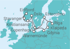 Itinerário do Cruzeiro Alemanha, Noruega, Dinamarca, Polónia, Lituânia, Letónia, Suécia TI - MSC Cruzeiros