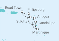 Itinerário do Cruzeiro Guadalupe, Sint Maarten, Ilhas Virgens Britânicas, Antígua E Barbuda - MSC Cruzeiros
