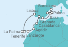 Itinerário do Cruzeiro De Lisboa a Barcelona 2026 - NCL Norwegian Cruise Line