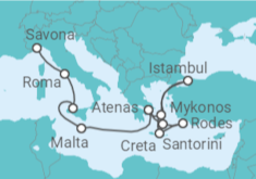 Itinerário do Cruzeiro De Atenas a Savona - Costa Cruzeiros