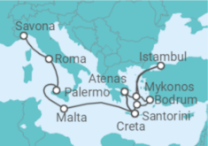 Itinerário do Cruzeiro De Atenas a Savona - Costa Cruzeiros