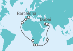 Itinerário do Cruzeiro De Barcelona a Dubai - Costa Cruzeiros