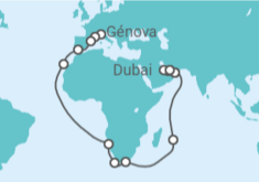 Itinerário do Cruzeiro De Génova a Dubai - Costa Cruzeiros