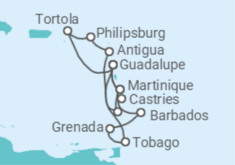 Itinerário do Cruzeiro Ilhas Virgens Britânicas, Sint Maarten, Antígua E Barbuda, Santa Lúcia, Martinique, Guadalupe, Ba... - Costa Cruzeiros