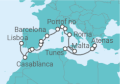 Itinerário do Cruzeiro De Lisboa a Atenas - Holland America Line