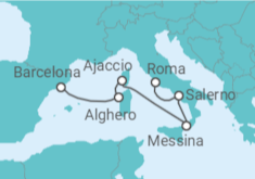 Itinerário do Cruzeiro França, Itália - Cunard