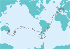 Itinerário do Cruzeiro Volta ao mundo - MSC Cruzeiros