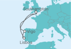 Itinerário do Cruzeiro Espanha, Portugal - Cunard
