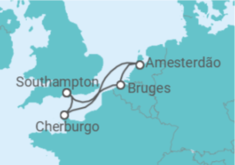 Itinerário do Cruzeiro Bélgica, Holanda, França - Cunard