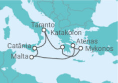 Itinerário do Cruzeiro Fascínio das Ilhas Gregas  - Costa Cruzeiros