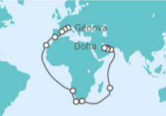 Itinerário do Cruzeiro De Génova a Doha (Qatar) - Costa Cruzeiros