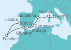 Itinerário do Cruzeiro Portugal, Espanha, Gibraltar, França - Oceania Cruises