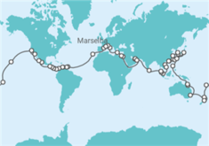 Itinerário do Cruzeiro Volta ao mundo - MSC Cruzeiros