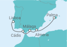 Itinerário do Cruzeiro Portugal, Espanha - WindStar Cruises