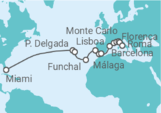 Itinerário do Cruzeiro De Miami (EUA) a Civitavecchia (Roma) - Silversea