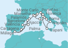 Itinerário do Cruzeiro De Barcelona a Civitavecchia (Roma) - Silversea