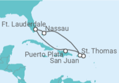 Itinerário do Cruzeiro Ilhas Virgens Americanas, Porto Rico, Bahamas - Celebrity Cruises