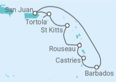 Itinerário do Cruzeiro Ilhas Virgens Americanas, Santa Lúcia, Barbados - Celebrity Cruises