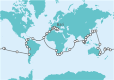 Itinerário do Cruzeiro Volta ao mundo - Costa Cruzeiros