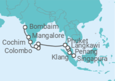 Itinerário do Cruzeiro De Singapura a Bombaim - Silversea