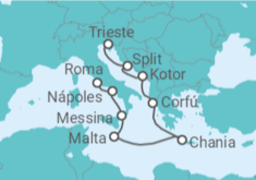 Itinerário do Cruzeiro Itália, Malta, Grécia, Montenegro, Croácia - Princess Cruises