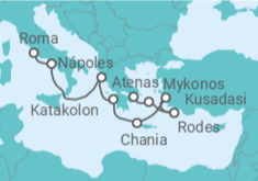 Itinerário do Cruzeiro Grécia, Turquia, Itália - Princess Cruises