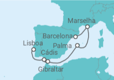 Itinerário do Cruzeiro De Lisboa a Barcelona - MSC Cruzeiros