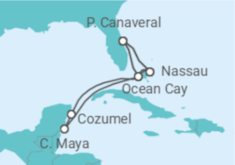 Itinerário do Cruzeiro Bahamas, México, EUA - MSC Cruzeiros