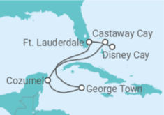 Itinerário do Cruzeiro México, Ilhas Caimão - Disney Cruise Line