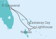 Itinerário do Cruzeiro Bahamas - Disney Cruise Line