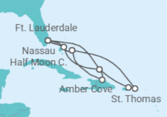 Itinerário do Cruzeiro Bahamas, EUA, Porto Rico, Ilhas Virgens Americanas - Holland America Line