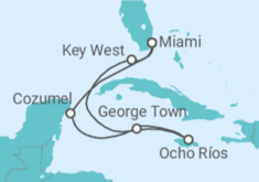 Itinerário do Cruzeiro EUA, Jamaica, Ilhas Caimão, México - Holland America Line