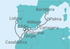 Itinerário do Cruzeiro Marrocos, Espanha, Gibraltar - Silversea