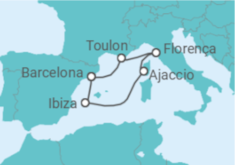Itinerário do Cruzeiro França, Itália, Espanha - Virgin Voyages
