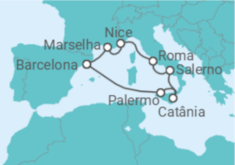 Itinerário do Cruzeiro França, Itália - Virgin Voyages