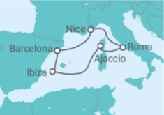 Itinerário do Cruzeiro França, Itália, Espanha - Virgin Voyages