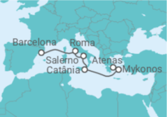Itinerário do Cruzeiro Grécia, Itália - Virgin Voyages