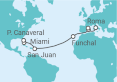 Itinerário do Cruzeiro Espanha, Portugal, Porto Rico, EUA - MSC Cruzeiros