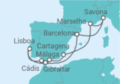 Itinerário do Cruzeiro França, Espanha, Gibraltar, Portugal - Costa Cruzeiros