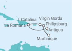 Itinerário do Cruzeiro Canto do Caribe TI 2027 - MSC Cruzeiros