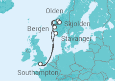 Itinerário do Cruzeiro Noruega - Cunard