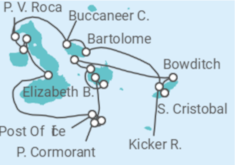 Itinerário do Cruzeiro Ilhas Galápagos - Silversea