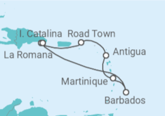 Itinerário do Cruzeiro Barbados, Martinique, Antígua E Barbuda, Ilhas Virgens Britânicas TI - MSC Cruzeiros