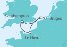 Itinerário do Cruzeiro França, Bélgica - Cunard