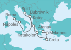 Itinerário do Cruzeiro Itália, Croácia, Montenegro, Grécia - Princess Cruises