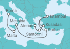 Itinerário do Cruzeiro Grécia, Turquia, Itália, Malta - Princess Cruises